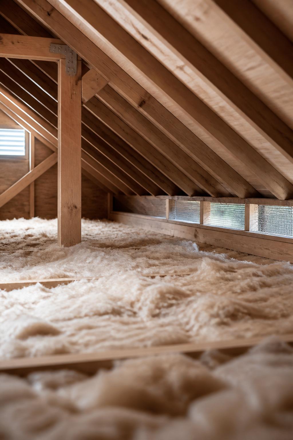 Tidy attic interior after bee removal and exclusion work